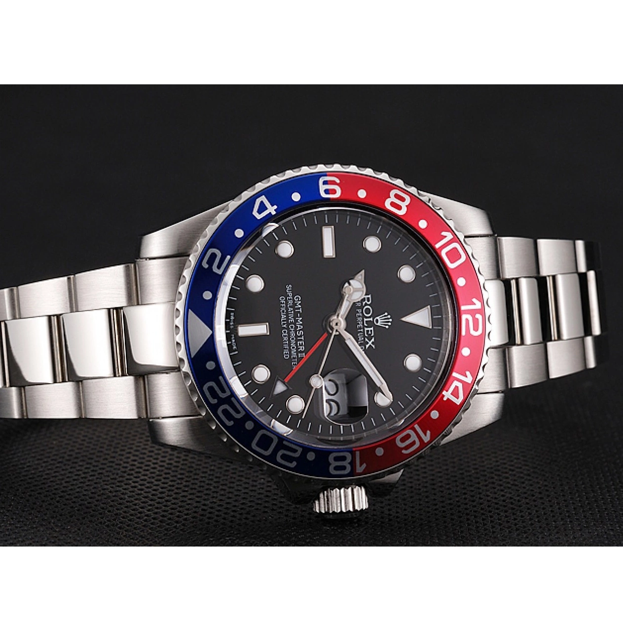 Best AAA Replica Sites Case Stainless GMT Steel Rolex Black Swiss Pepsi Dial And Bracelet II Master 1453751 Bezel 0817